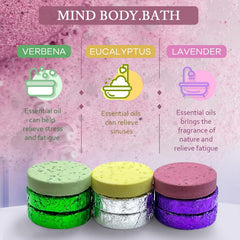 leoce verbena shower steamer in foil pack for uplifting mood