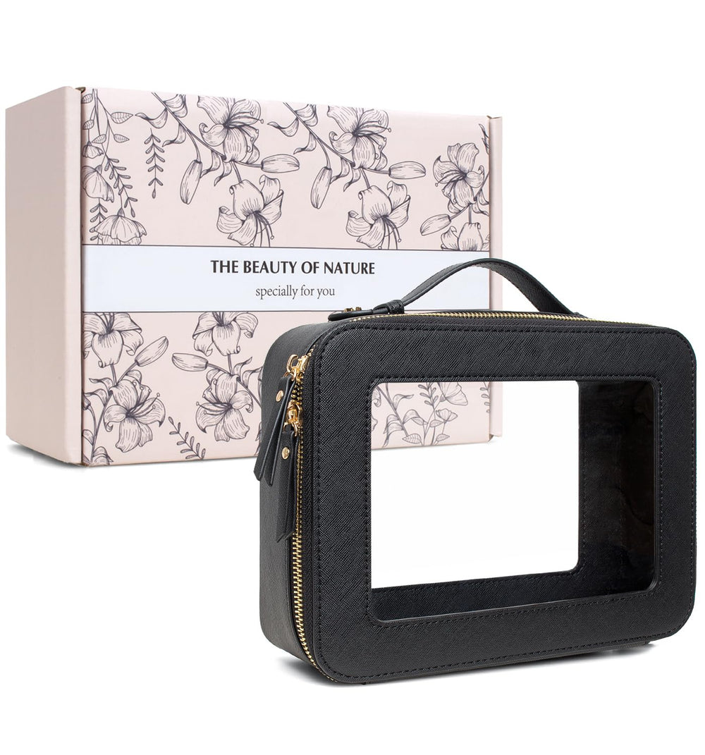 Cleaning wipe shown with Letgo clear makeup bag for easy maintenance