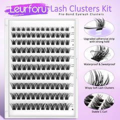 Leurforu wispy lash clusters fibers close-up showing light natural feel and durability.