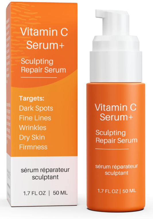 LeVaye Vitamin C Serum bottle showing brightening formula for even skin tone.