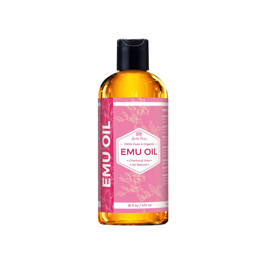 Leven Rose Emu Oil 16oz bottle for quick, deep hydration.