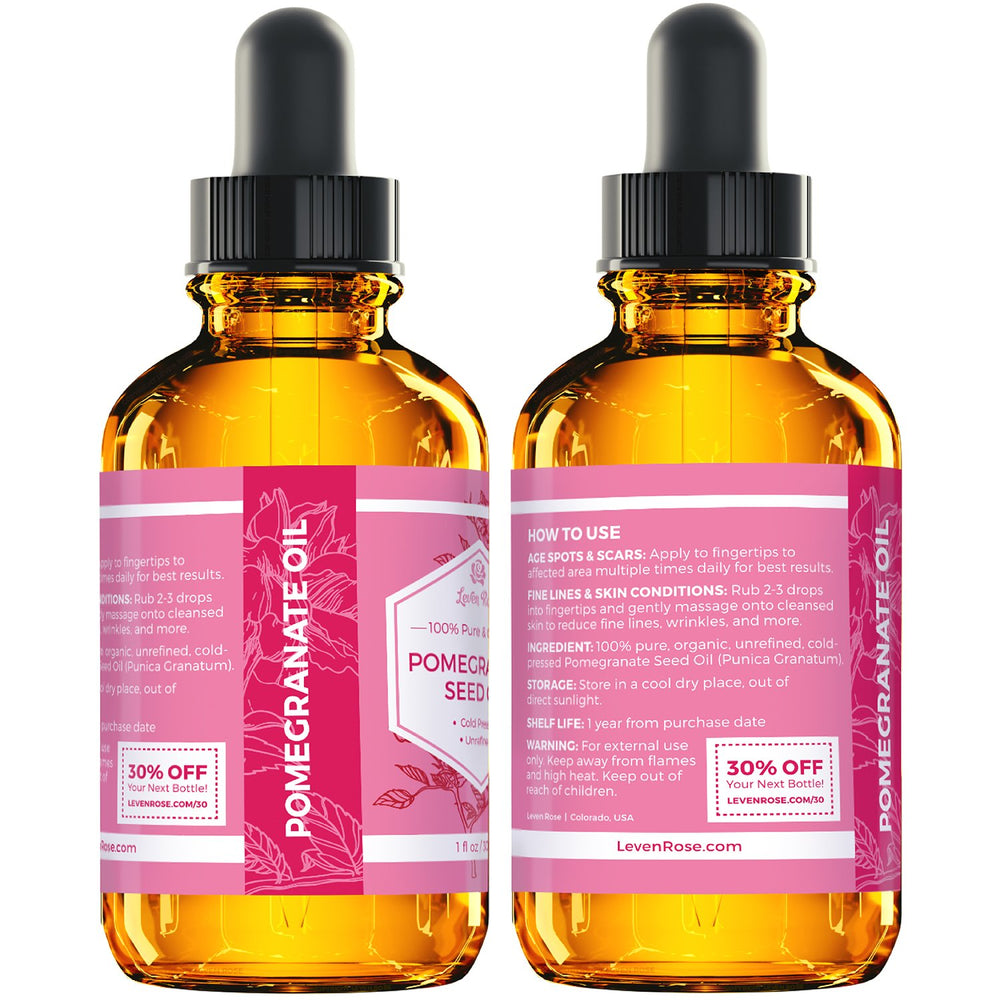Leven Rose Pomegranate Oil on scalp massage for nourishing scalp care.