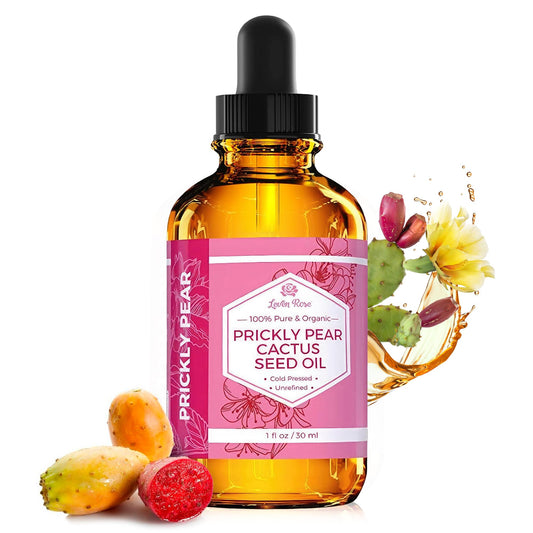 Leven Rose Prickly Pear Seed Oil bottle for smooth, hydrated skin and quick absorption.