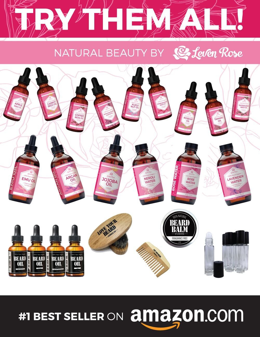 Leven Rose Sea Buckthorn Oil supports hair care with scalp nourishment.