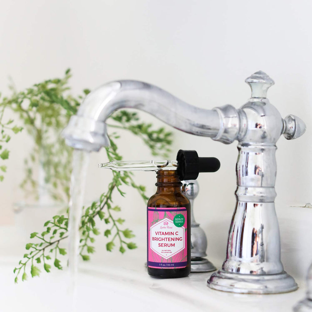 Leven Rose Vitamin C Serum dropper application demonstrates precise control