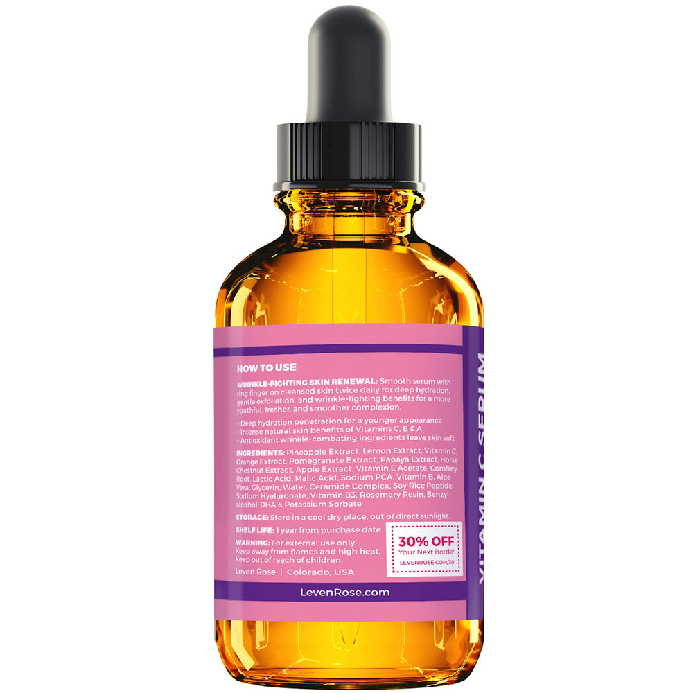 Leven Rose Vitamin C Serum night routine setup for gentle care