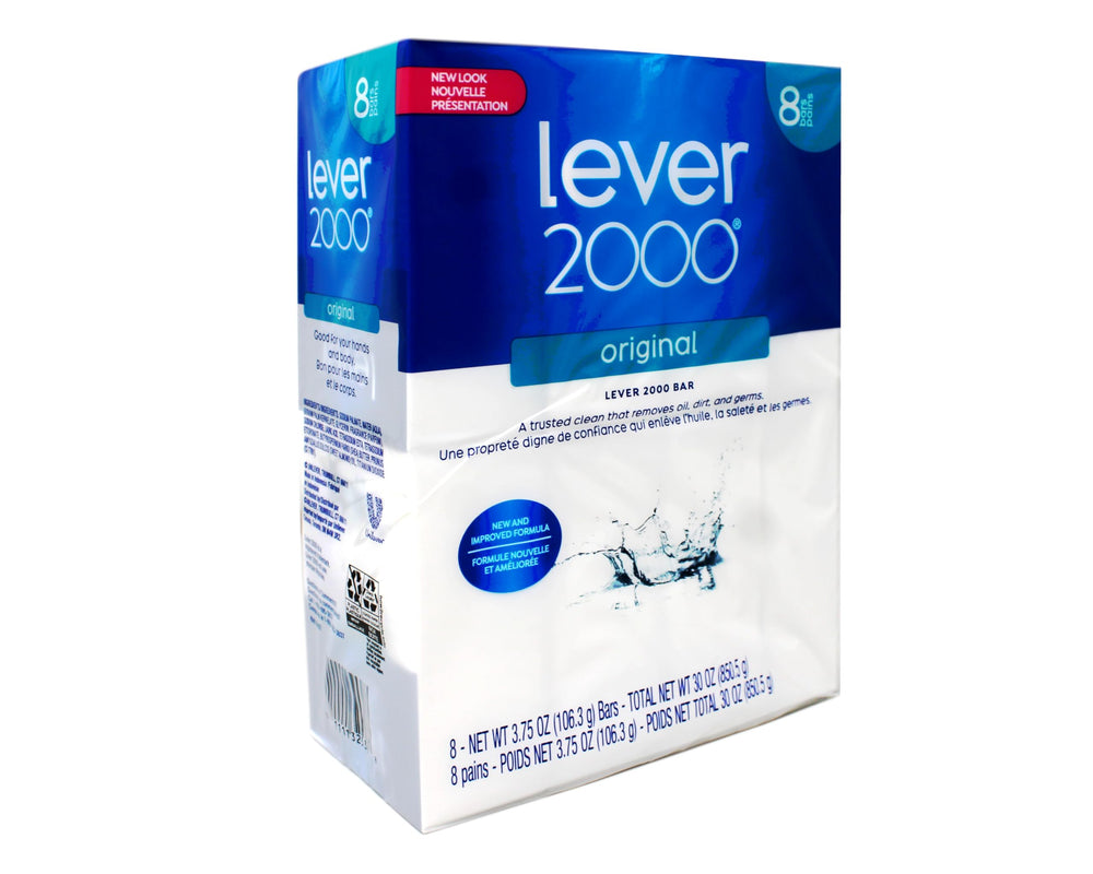 Close-up of Lever 2000 Original bar soap texture highlights smooth, gentle cleansing.