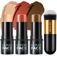 Lezero 3Pcs Contour Stick Kit packaging showing the three shades for versatile sculpting.