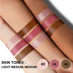 Lezero bronzer stick creates warm, sun-kissed contour with easy blending.