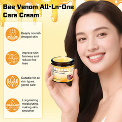 LHBMET Bee Venom Cream spread on face with quick absorption.