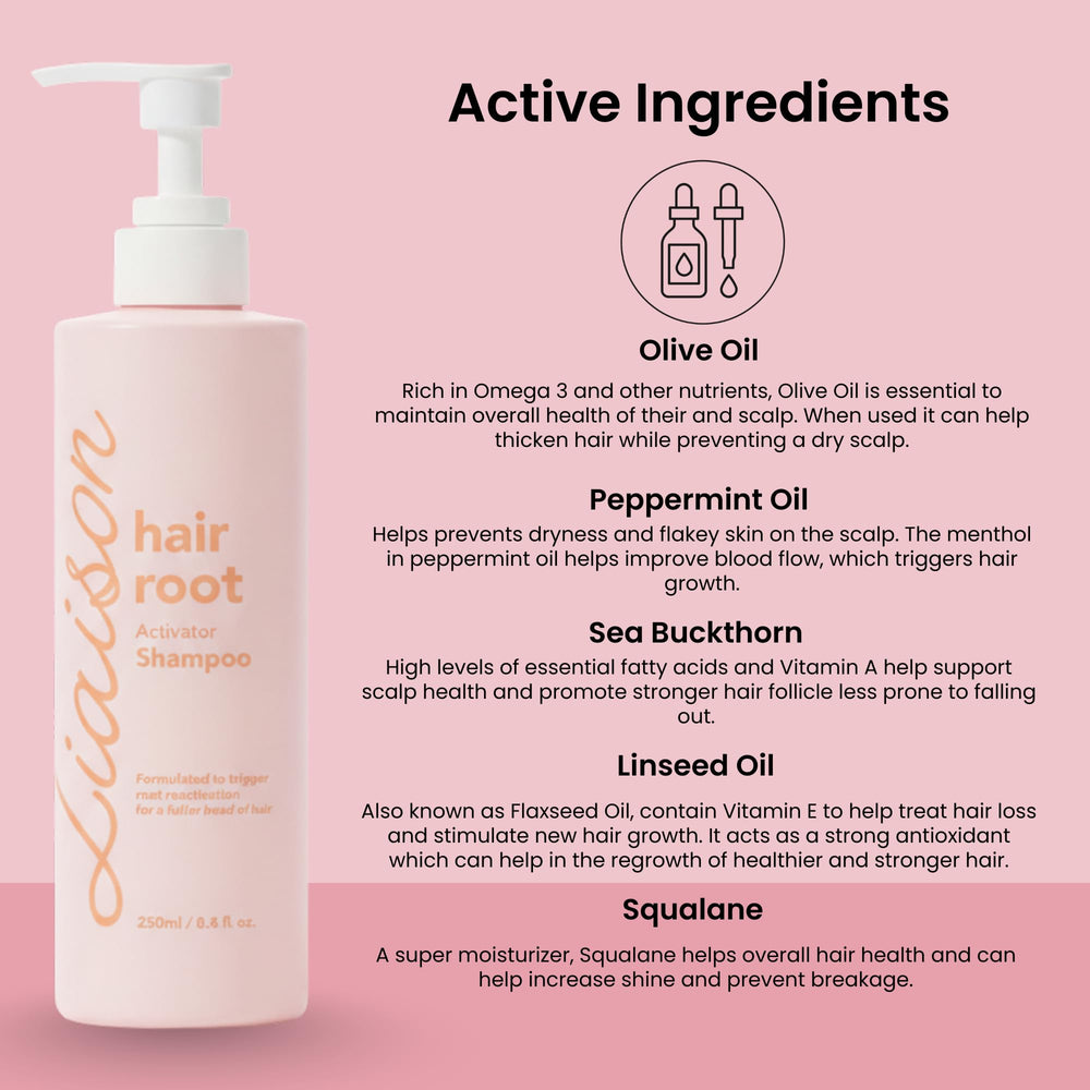 Liaison Hair Bond Shampoo results: visibly shinier, fuller-looking hair.