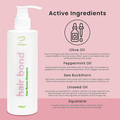Liaison Hair Bond Shampoo label with ingredients highlighted for a bond-care formula.