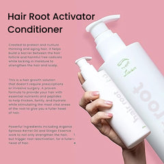 Liaison Hair Root Activator packaging reflects a nourishing solution for thinning hair.