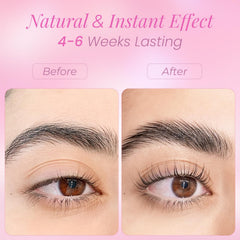 Libeauty care lotion nourishes lashes and brows during the lift.