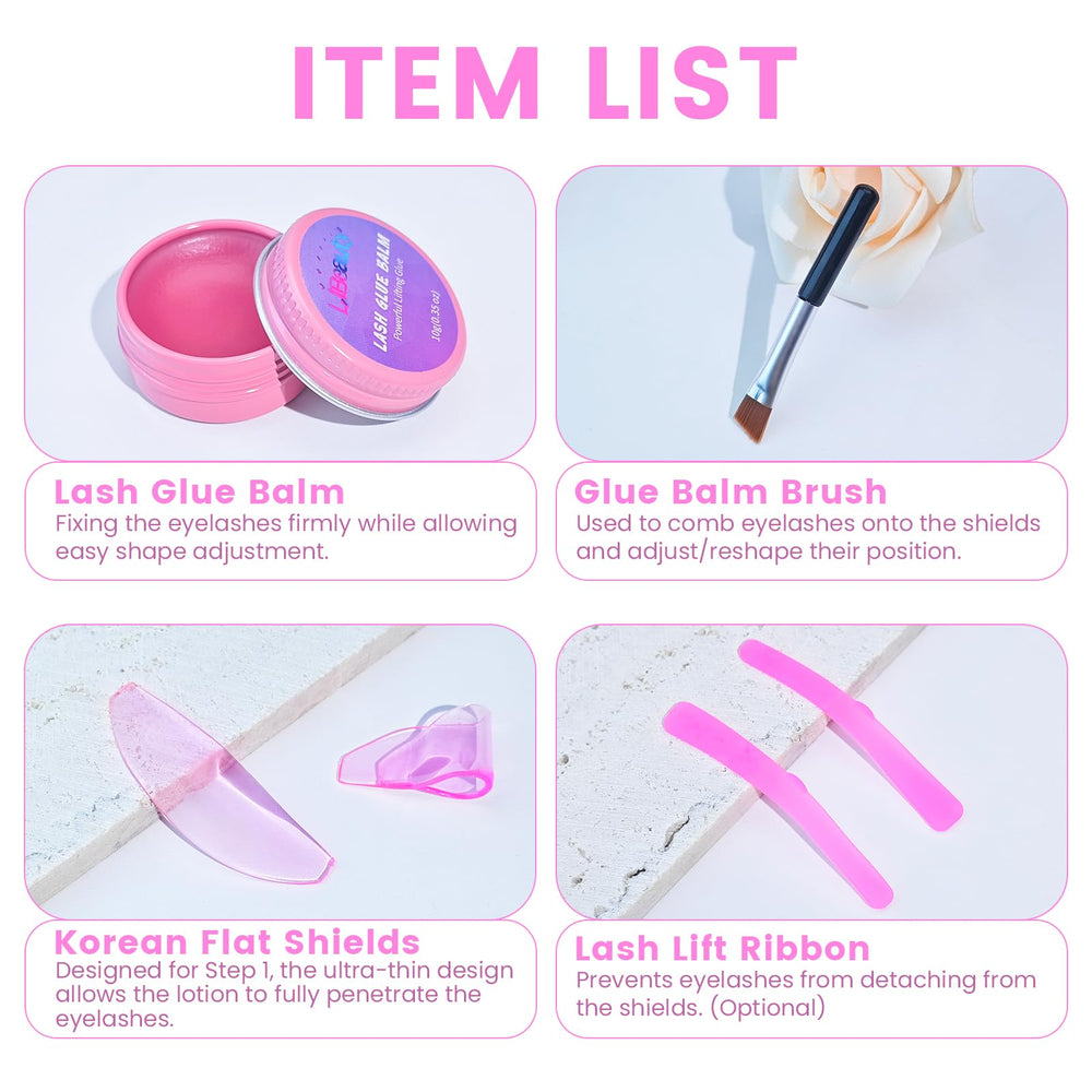 Libeauty lash glue balm usage step 1 promotes adjustable shaping