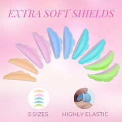 Libeauty soft shield pads in five sizes fit eyelids for natural results.