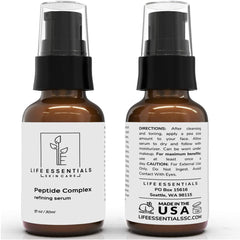Life Essentials Skin Care Peptide Complex Serum dropper delivers precise daily nourishment