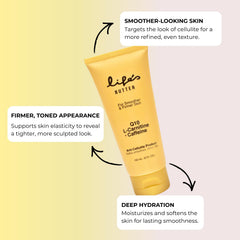 Life's Butter cream beside a dry brush for enhanced exfoliation and absorption.