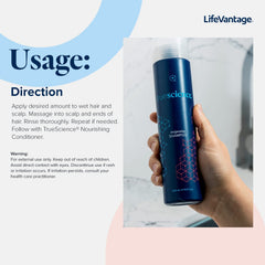 LifeVantage Nourishing Hair Shampoo green-tea-extract shot signals antioxidant-rich care