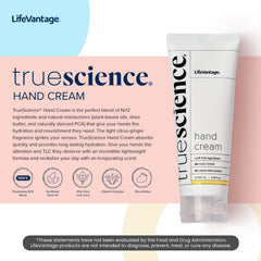 LifeVantage TrueScience Hand Cream with shea butter smooths rough skin for lasting softness.