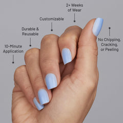 Lilac St Cloud 9 nails worn on hand with glossy opaque finish