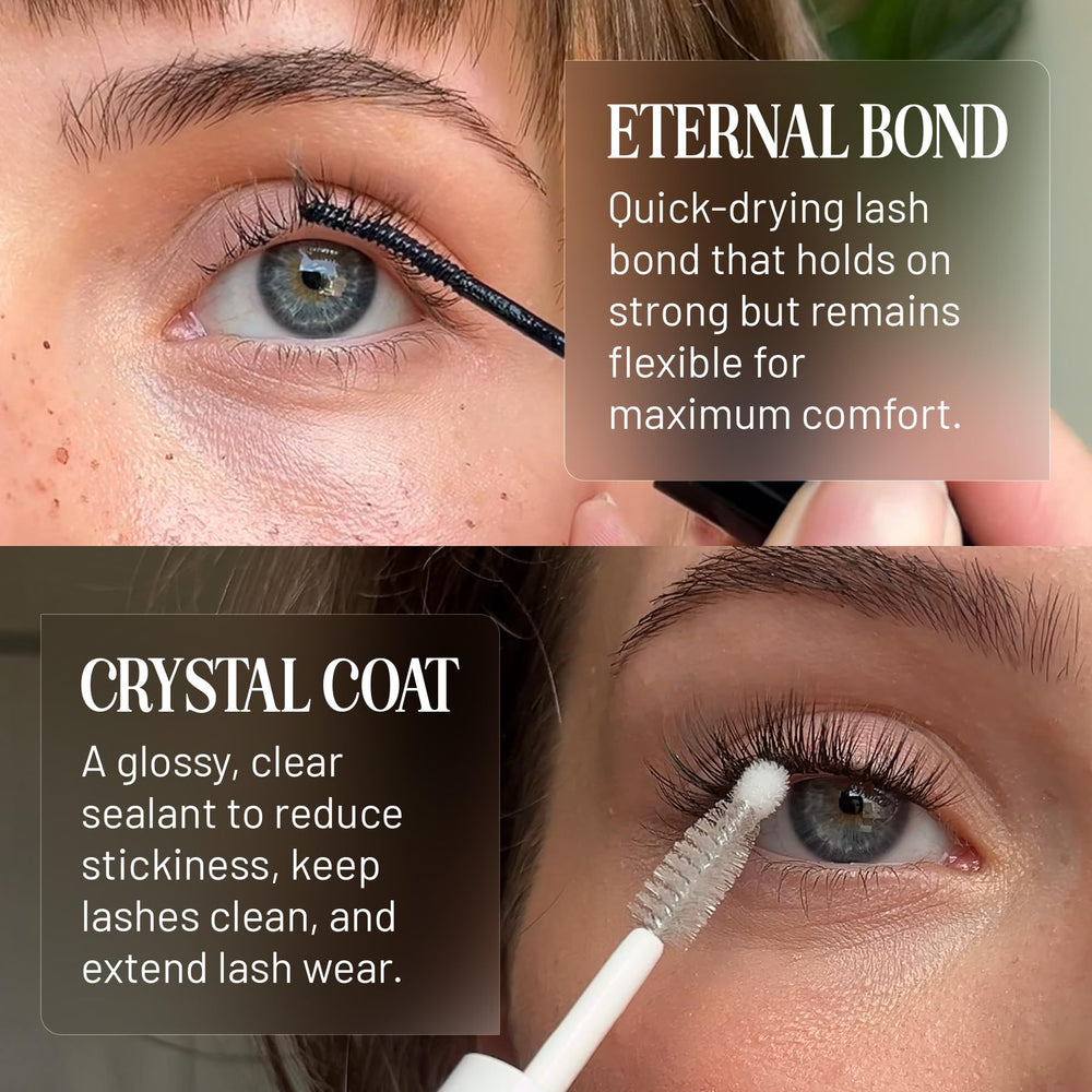Lilac St Crystal Coat sealant provides a protective finish for lashes.