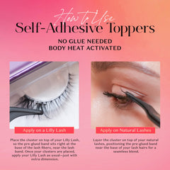 Lilly Lashes clear-band toppers blending seamlessly along the lash line
