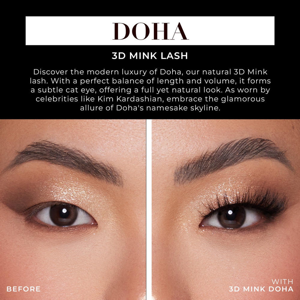 Lilly Lashes Doha 3D Mink Lashes deliver dramatic volume for statement eyes.