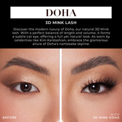 Lilly Lashes Doha 3D Mink Lashes deliver dramatic volume for statement eyes.