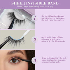 Lilly Lashes Glasses-friendly lash band for comfy all-day wear.