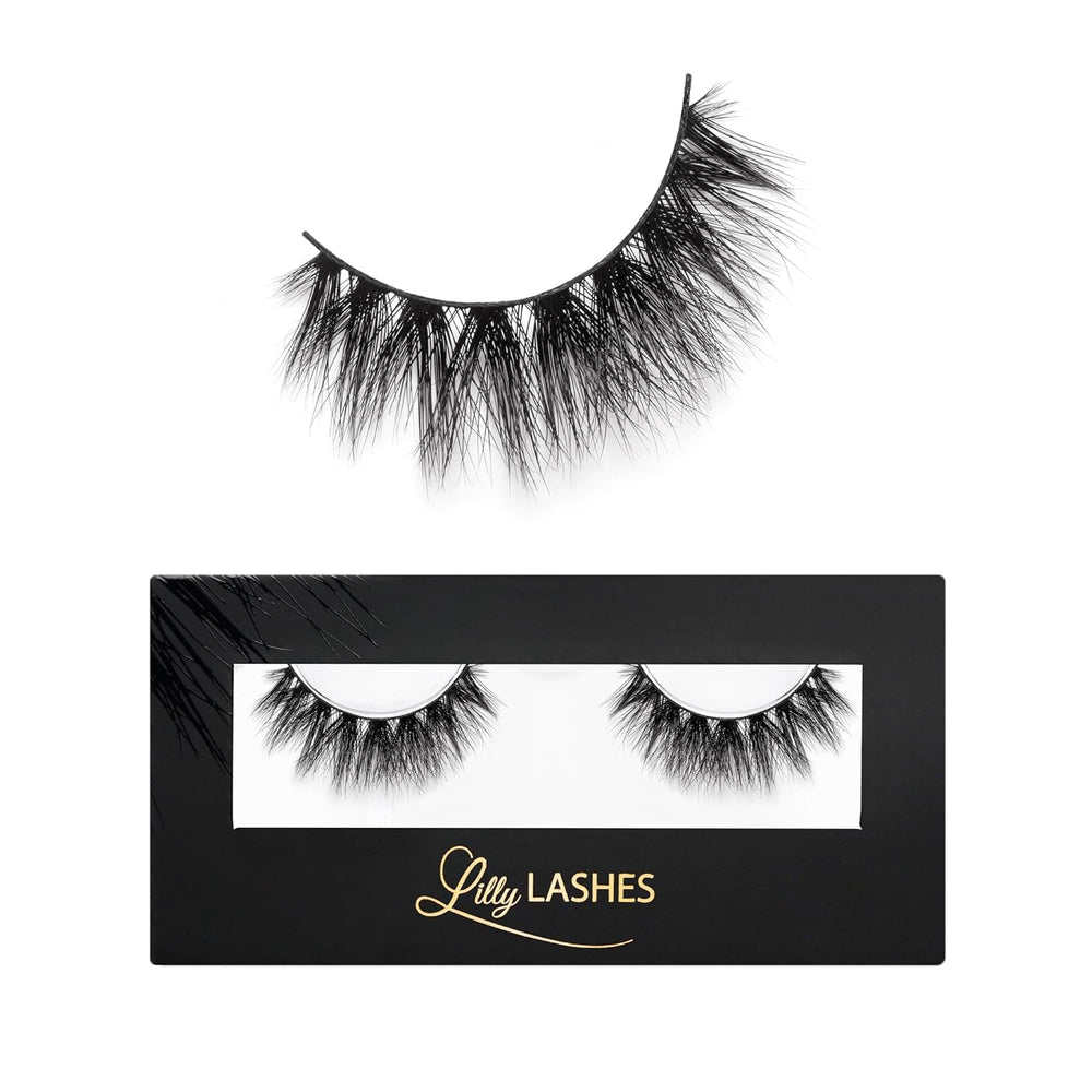 Lilly Lashes Mykonos 3D mink lashes strip add dramatic volume for a glam look