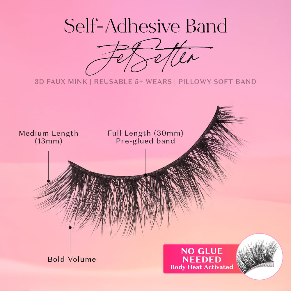 Lilly Lashes no glue needed for clean, mess-free wear.