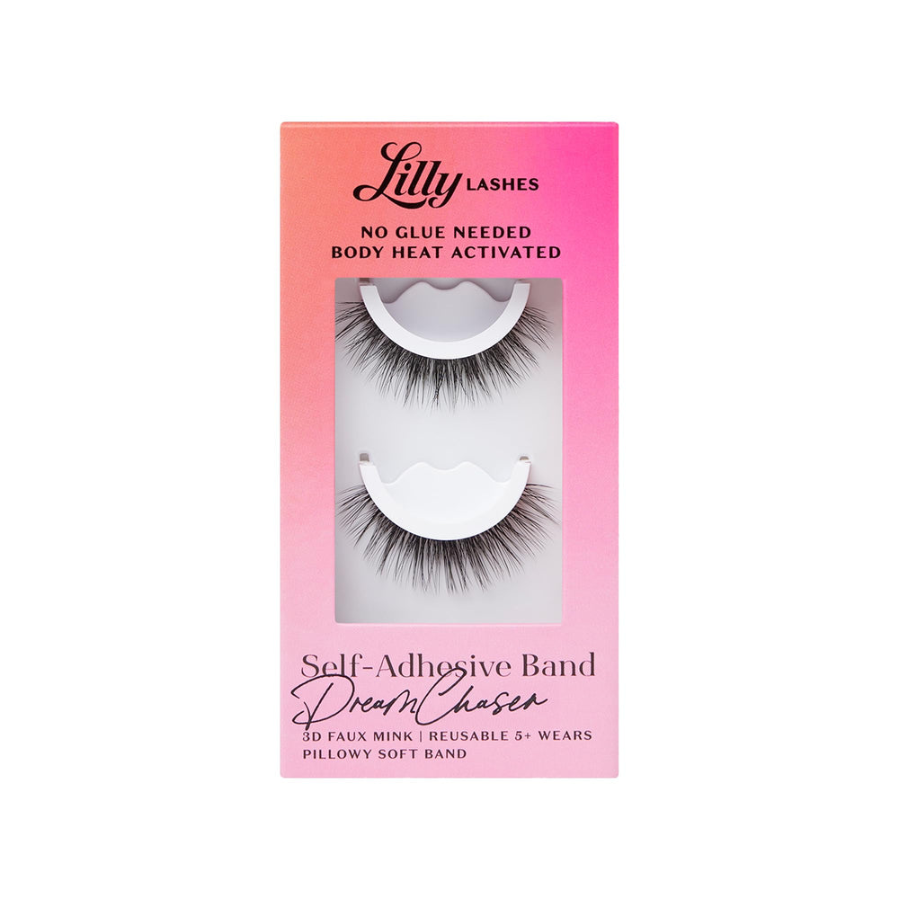 Lilly Lashes DreamChaser self-adhesive half lashes activated by body heat for glue-free wear