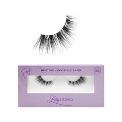 Lilly Lashes Sheer Mink with clear band for a seamless look.