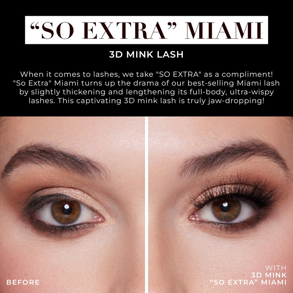 Lilly Lashes So Extra Miami cat-eye fluff creates a lifted outer corner.