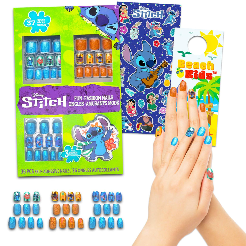 Lilo and Stitch nail art stickers on packaging for easy party crafts and fun.
