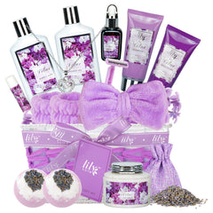 Lily Roy 17-piece spa gift basket box for at-home pampering