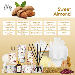 LILY ROY almond body wash for a hydrating cleanse.