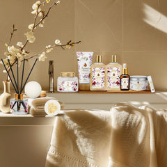 LILY ROY bath bomb and salts for a relaxing soak.