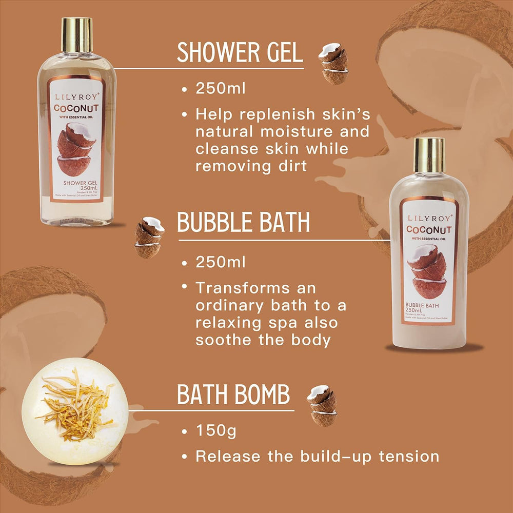 LILY ROY bath oil and bath bombs add a spa-like indulgence to bath time