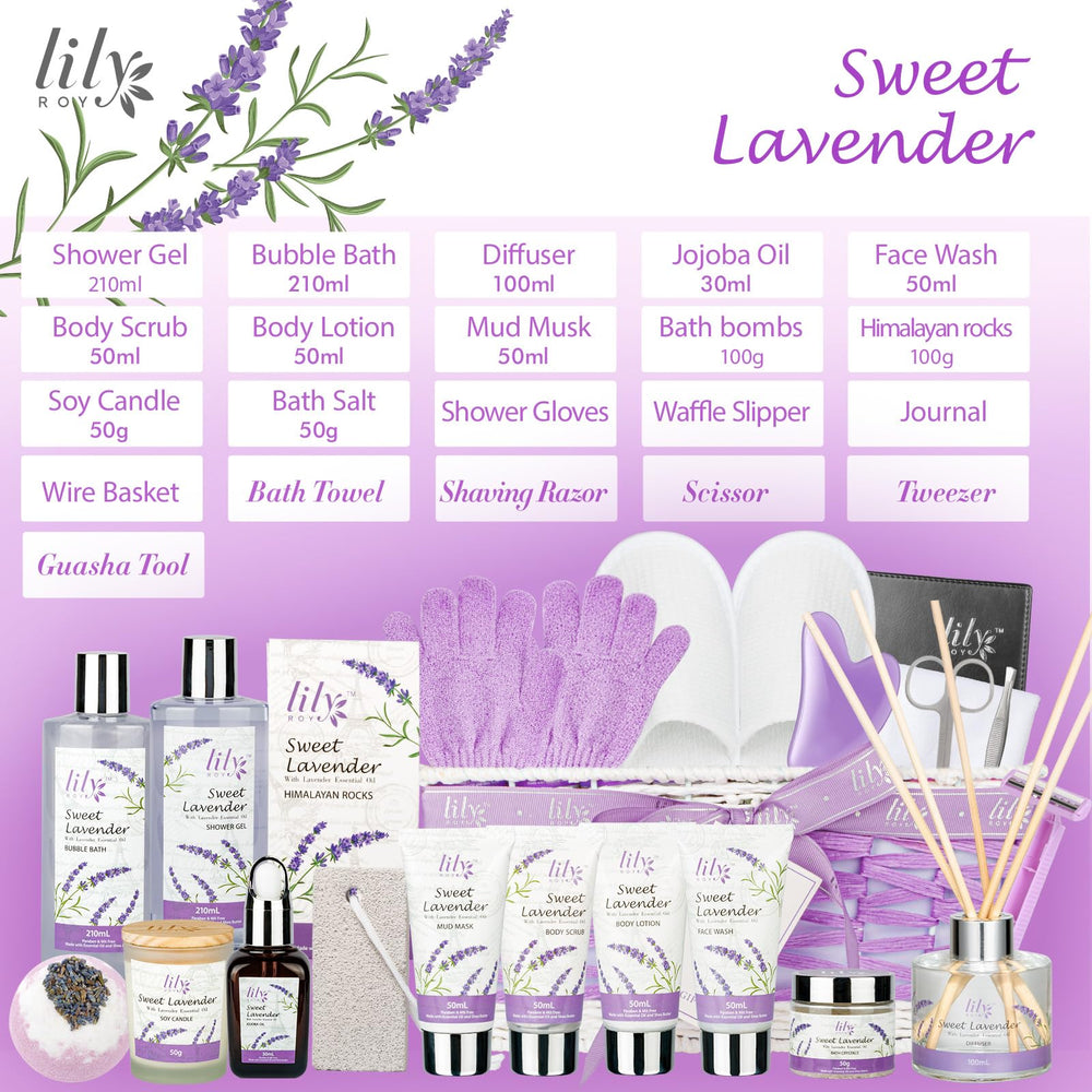 LILY ROY lavender-bath-bomb and diffuser image highlighting relaxing home spa vibe