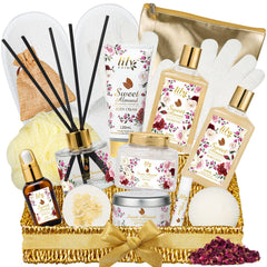 LILY ROY Valentine’s Day 17-piece spa basket for at-home pampering.