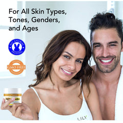 LILY SADO creamy texture closeup suggests a smooth, non-greasy feel.
