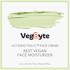 LILY SADO TEA+C moisturizer being applied during a morning routine