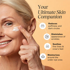 LilyAna Naturals Eye Cream application near the under-eye area for gentle soothing.