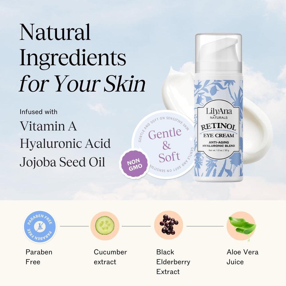 LilyAna Naturals Eye Cream packaging front displays clean vegan formula.
