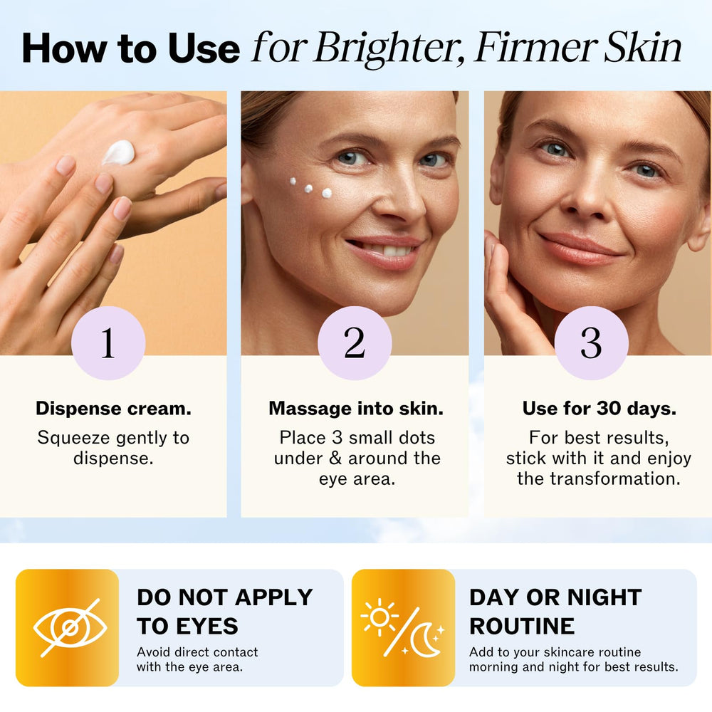 LilyAna Naturals Eye Cream swatch on skin showing smoothing of fine lines.