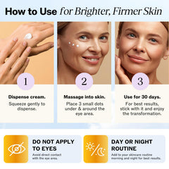 LilyAna Naturals Eye Cream swatch on skin showing smoothing of fine lines.