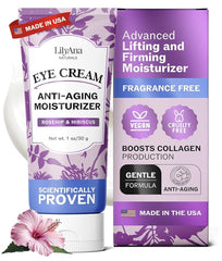 LilyAna Naturals Eye Cream bottle with pump for precise, hygienic daily use.