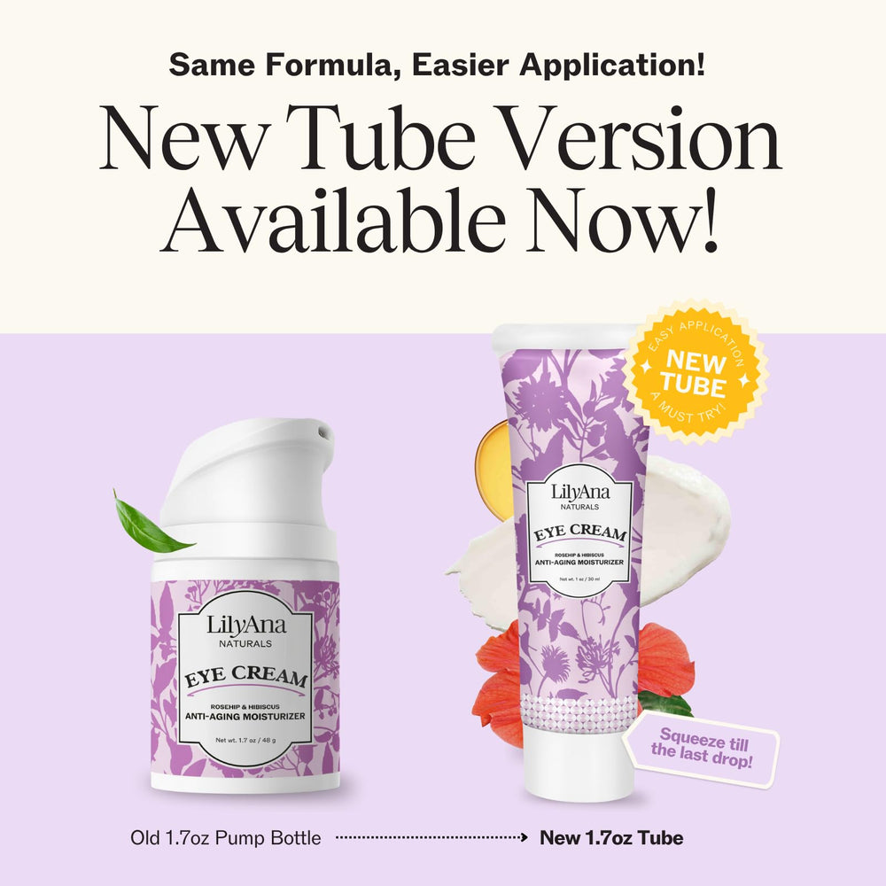 LilyAna Naturals eye cream under-eye application promotes gentle hydration and smooth skin.